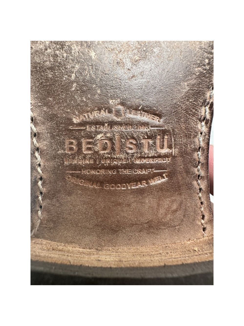 BED STU $255 TEAK DIP DYE HEATHER LEATHER BOOTS SZ 11 - Picture 12 of 16